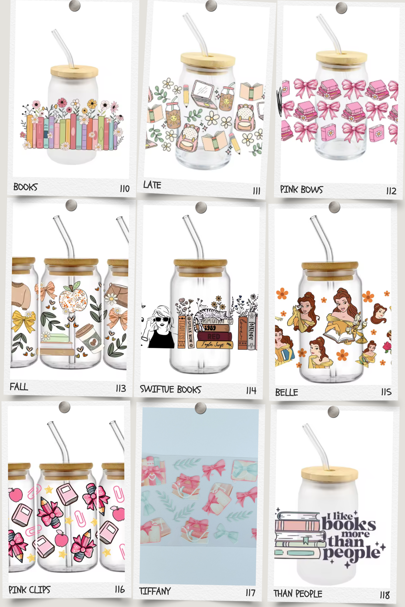 Bookish Frosted Glass Cup