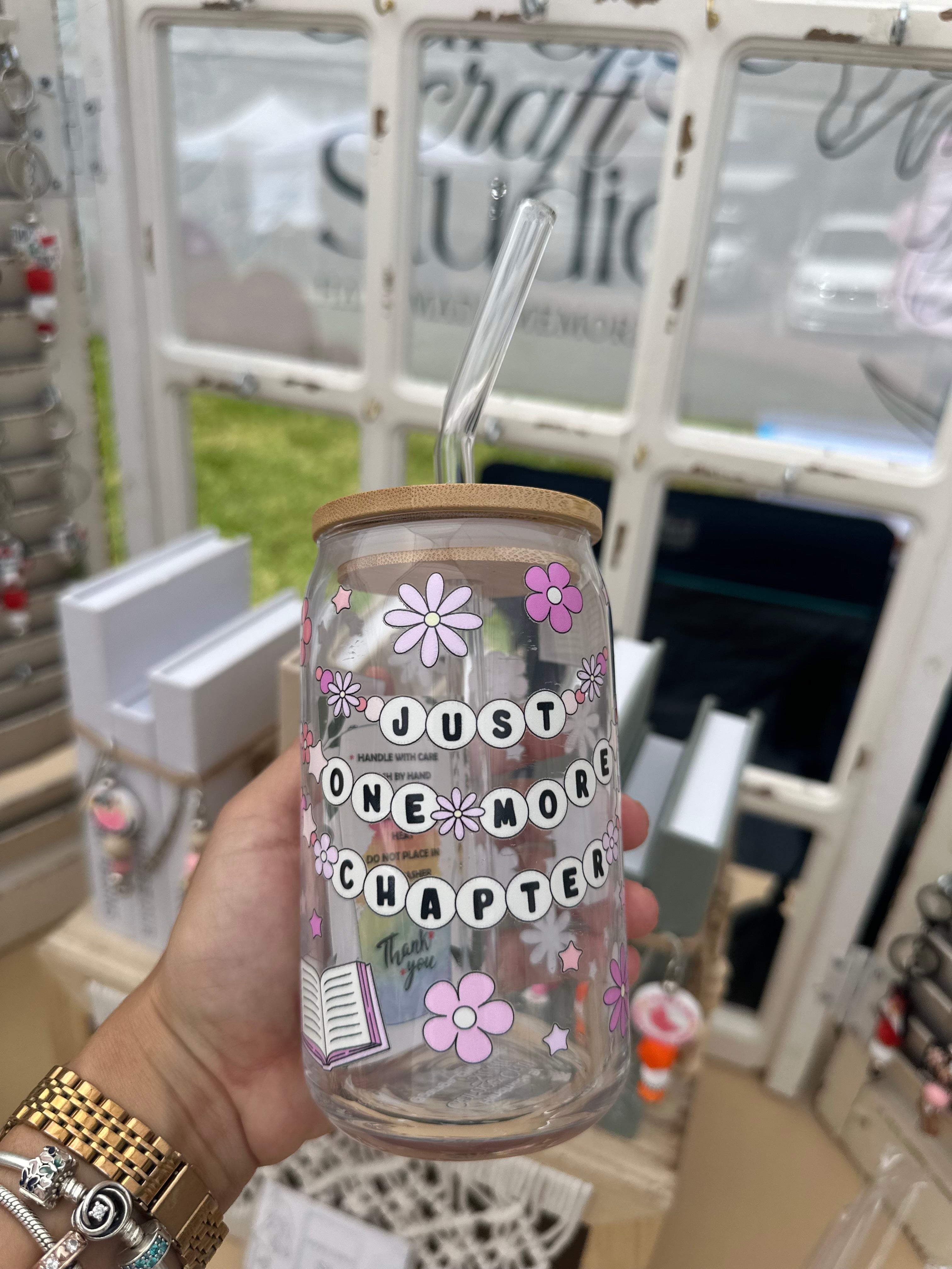 Bookish Frosted Glass Cup