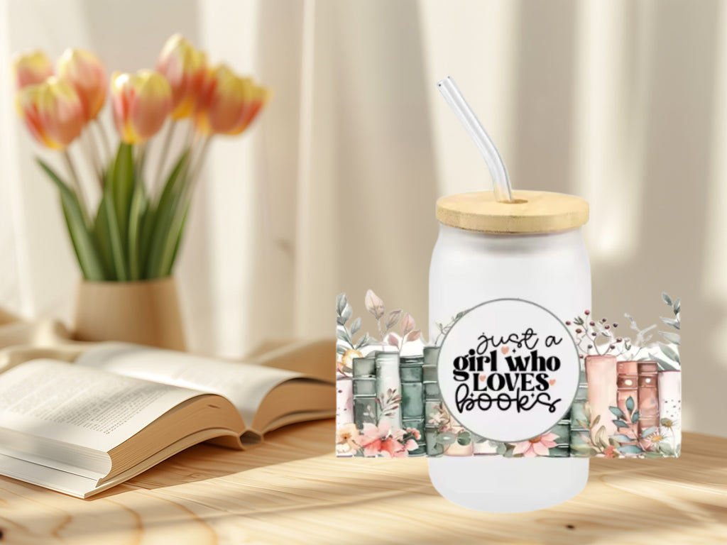 Bookish Frosted Glass Cup