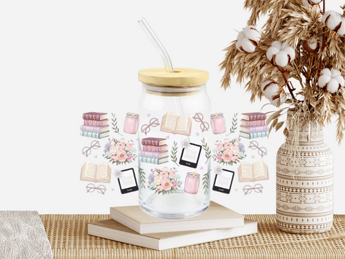 Bookish Glass Cup