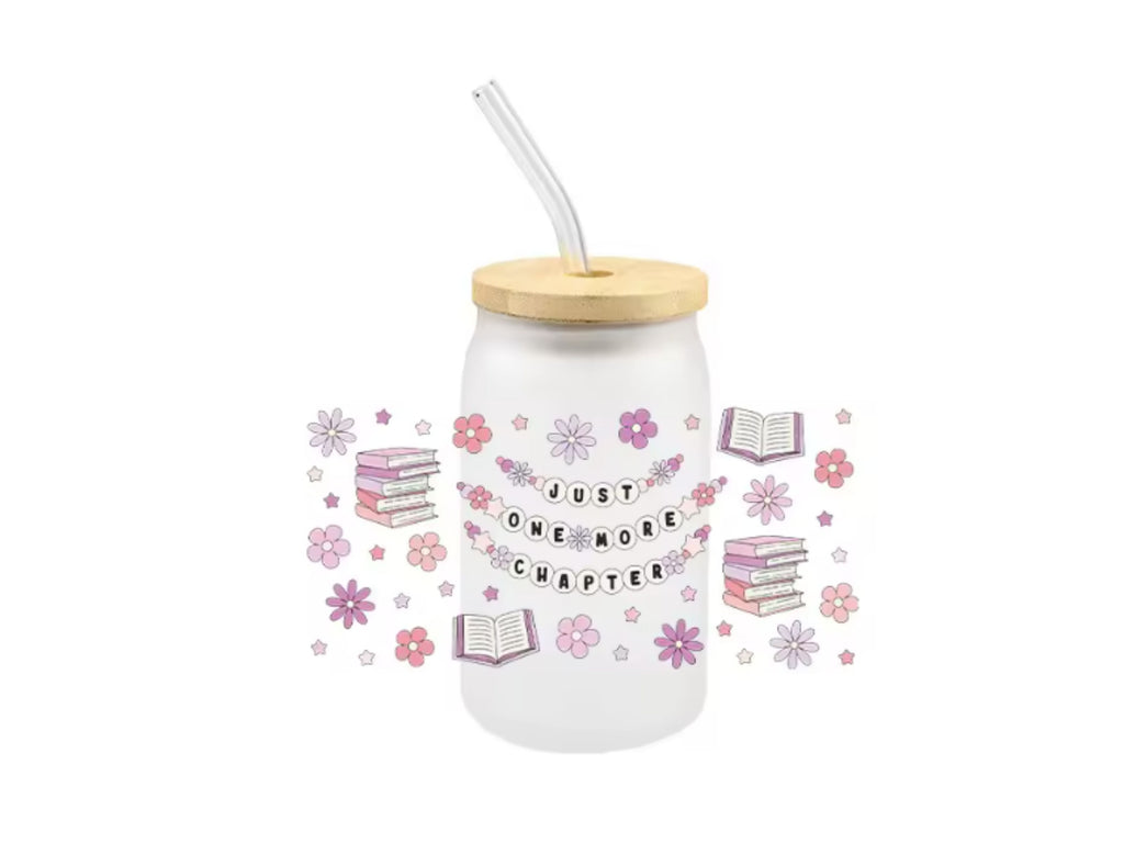 Bookish Frosted Glass Cup