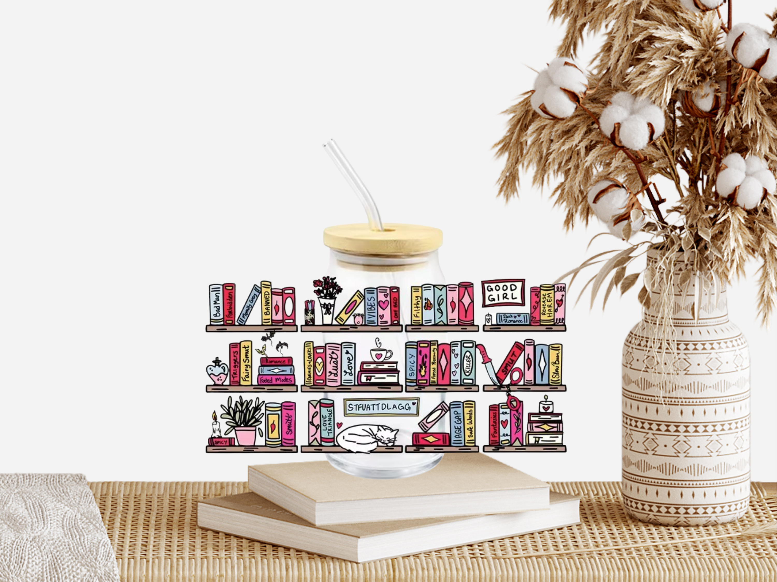 Dark Novel Bookshelf Cup