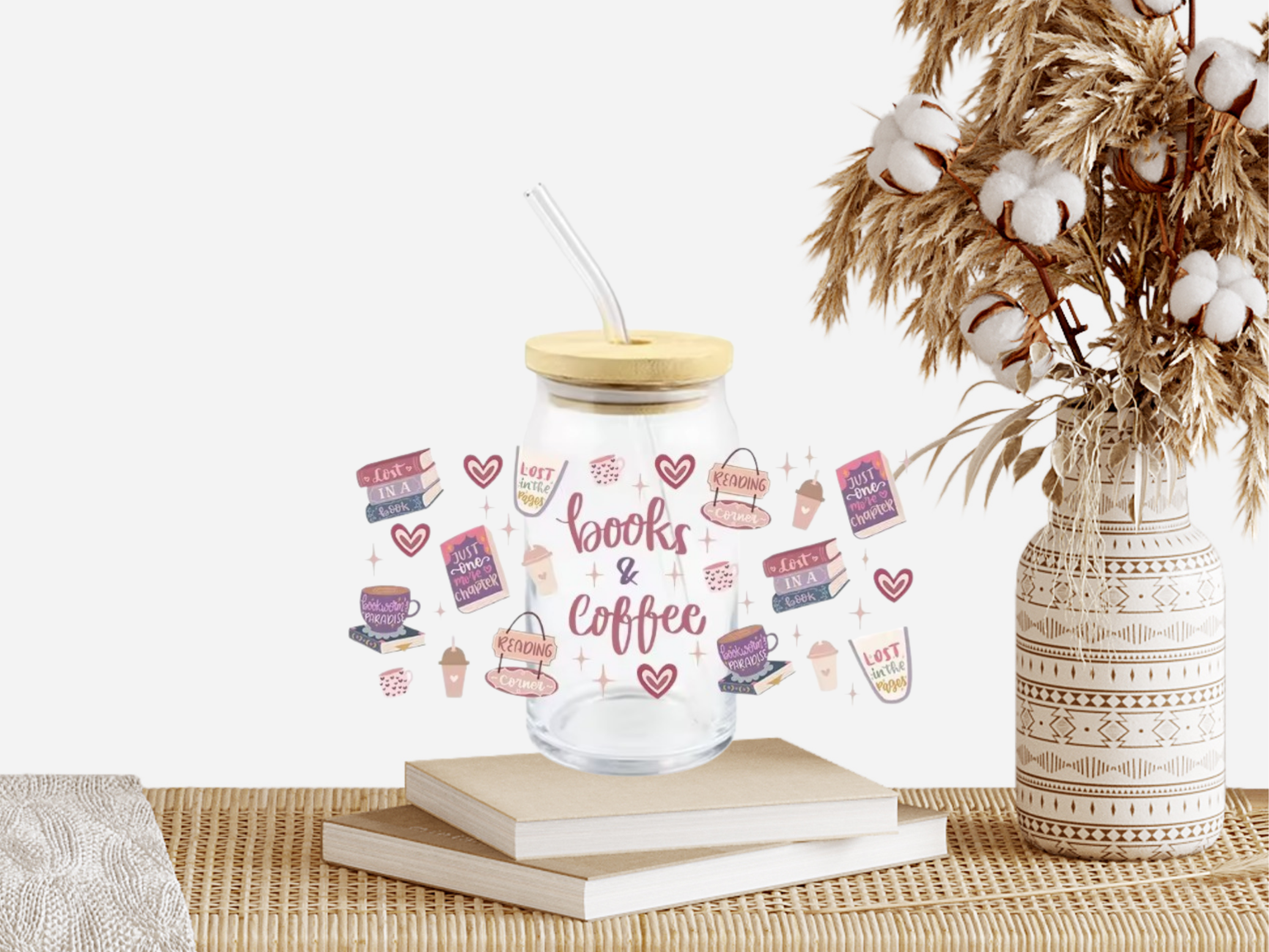 Bookish Glass Cup