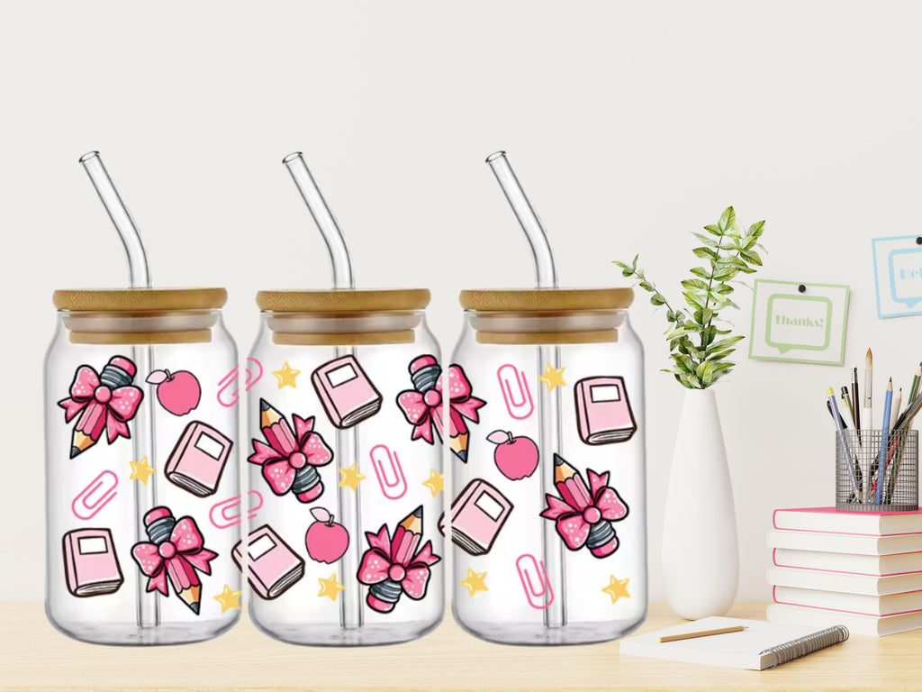 Bookish Frosted Glass Cup