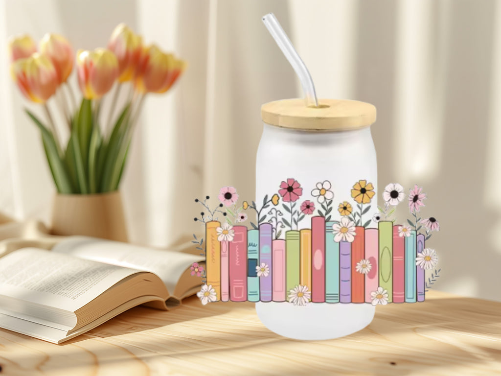 Bookish Frosted Glass Cup