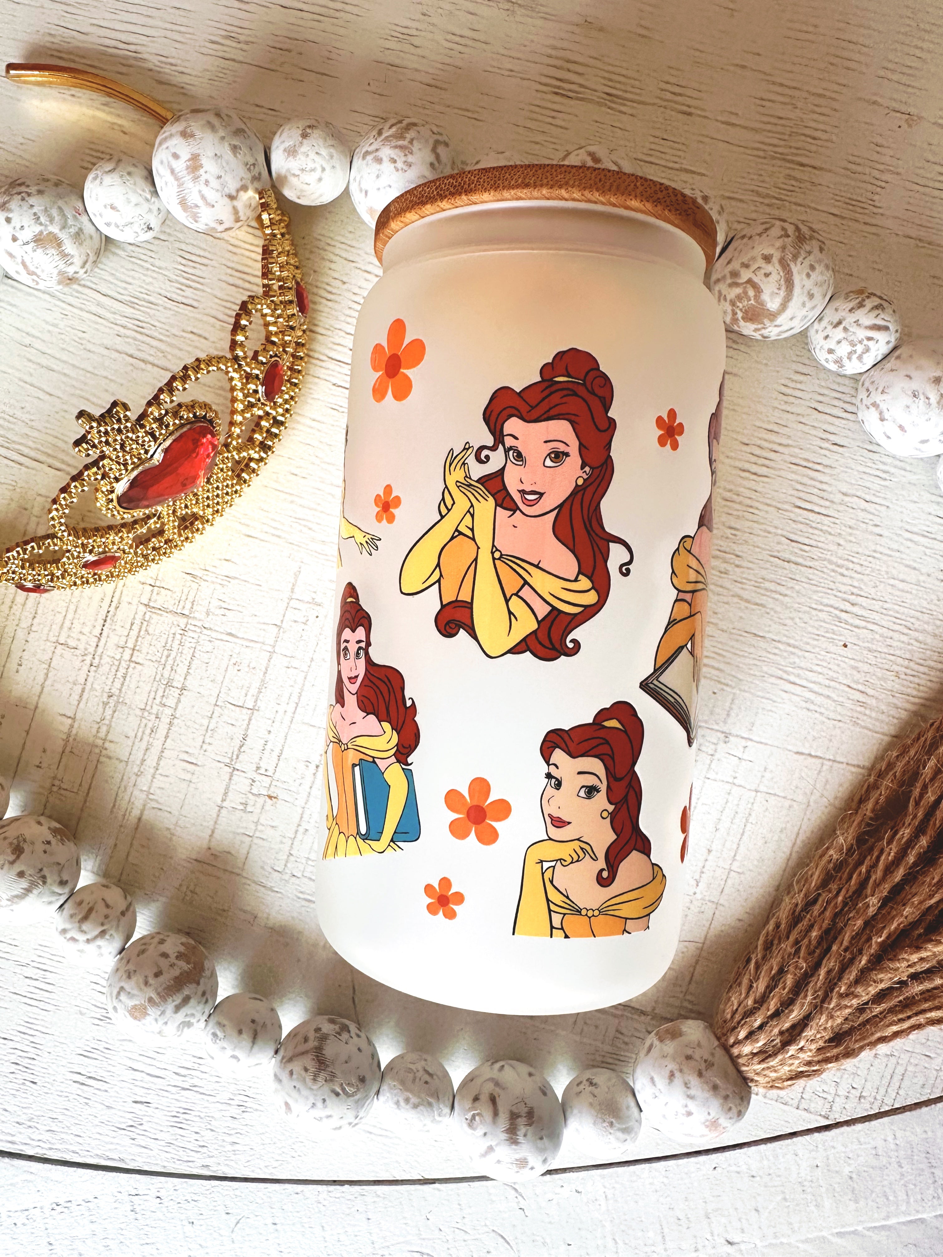 Bookish Frosted Glass Cup