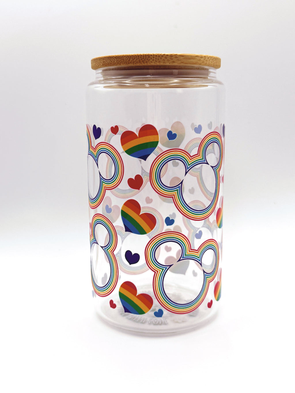 Rainbow Love Glass Cup