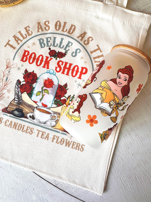 Belle Book Shop  Iced Coffee Glass Cup