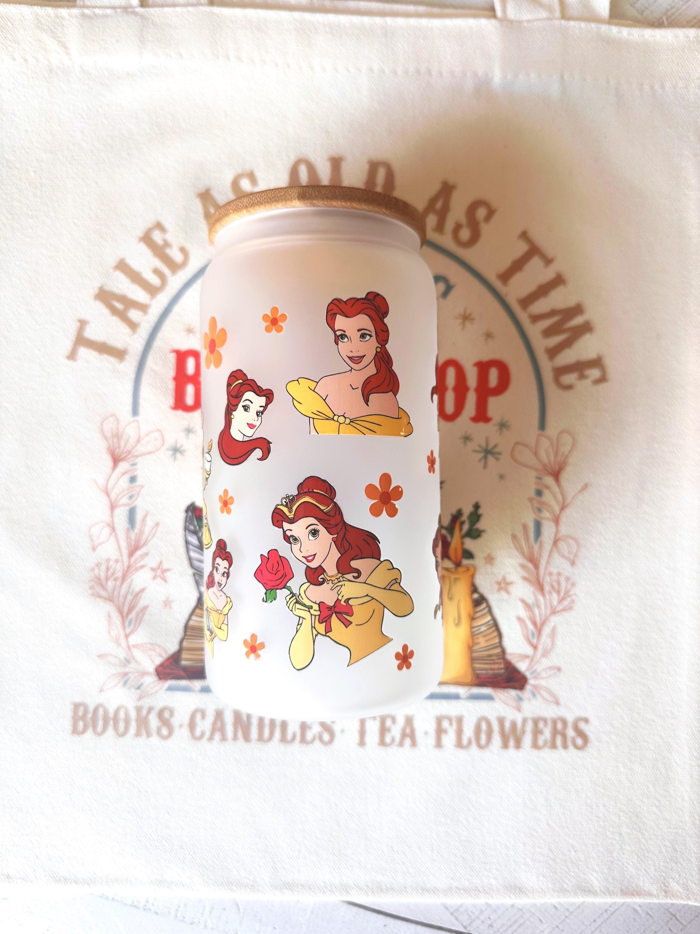 Princess Book Tote Bag Belle Book Shop Reusable Canvas Tote Book Lover Library Reading Bookish Bag