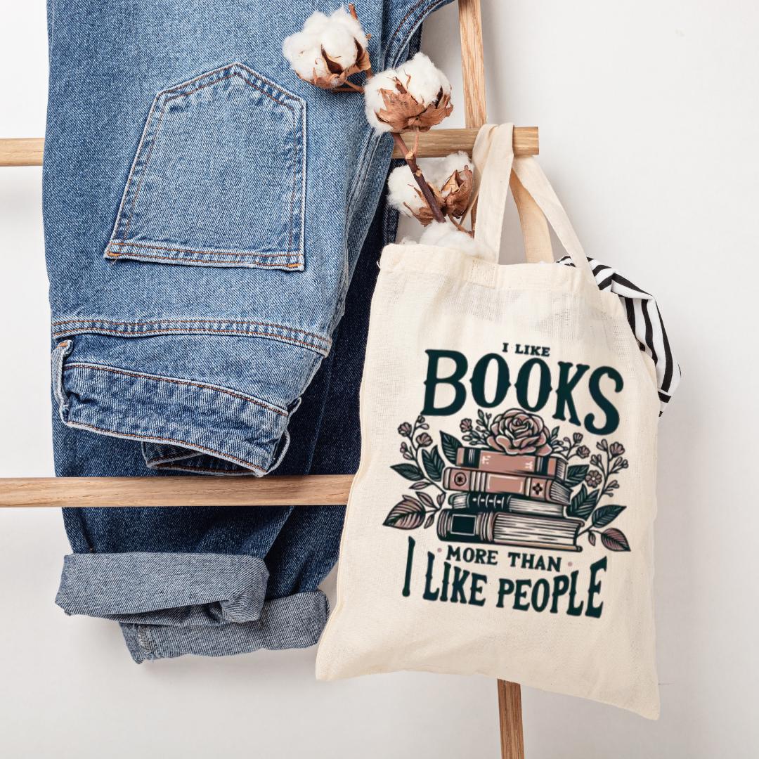 Bookish Tote Bag Books Are My Therapy Reusable Canvas Tote Book Club Gift Book Lover Gift