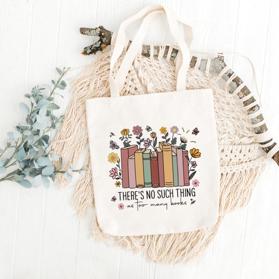 Bookish Tote Bag Books Are My Therapy Reusable Canvas Tote Book Club Gift Book Lover Gift