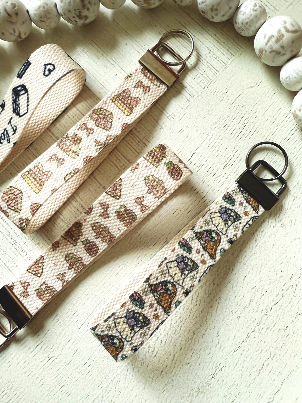 Book Lover Wristlet Keychain Canvas Key Fob Bookish Reader Gift Book Club Accessory I Love Books Wristlet Keychain for Readers everyday uses