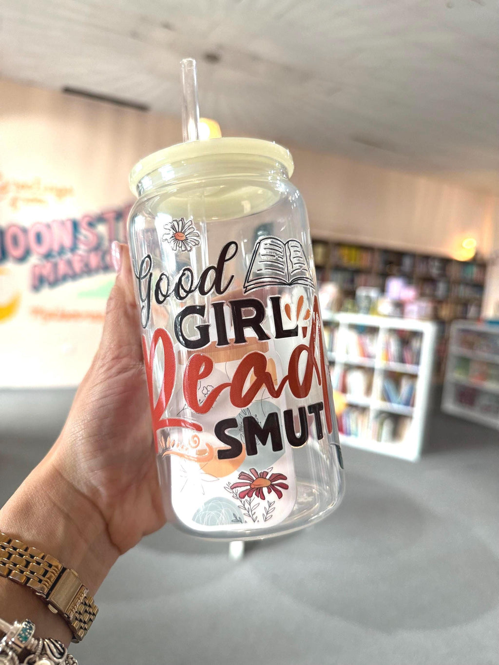 Smutty Book Ice Coffee Glass Cup