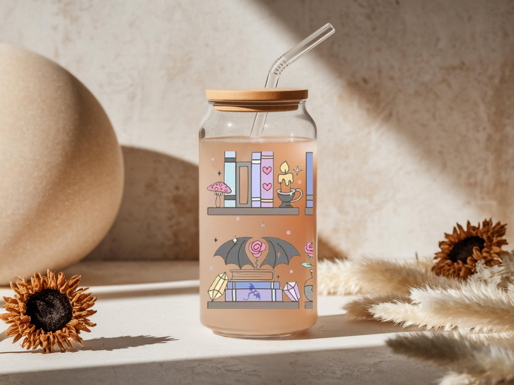 Bookish Iced Coffee Glass Cup