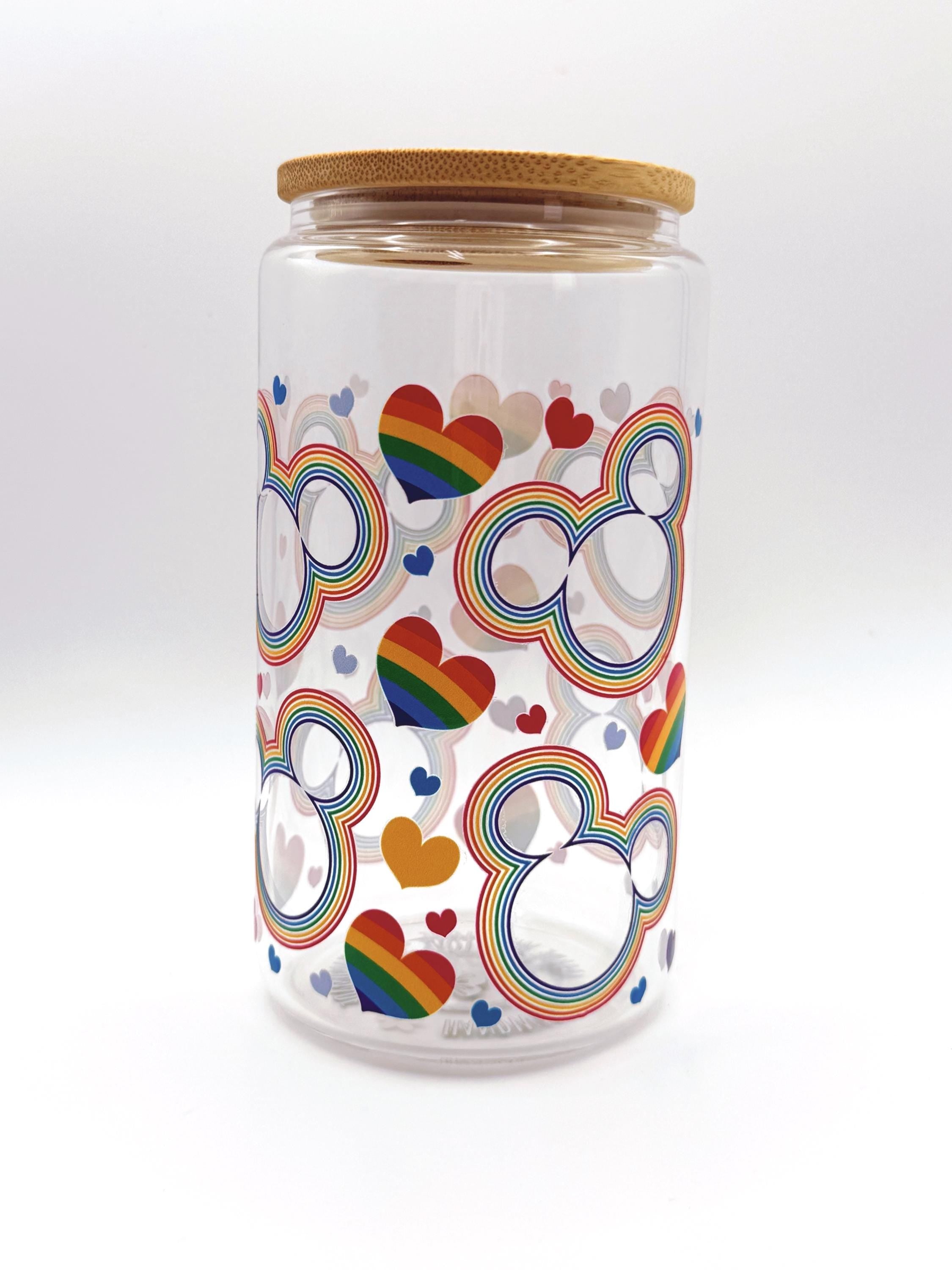 Glass Cup Pride Glass Cup Rainbow Iced Coffee Glass LGBTQ+ Gift Colorful Beer Can Glass Unicorn Cup Rainbows Cat Pride Cup