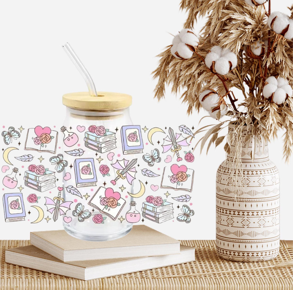 Bookish Iced Coffee Glass Cup