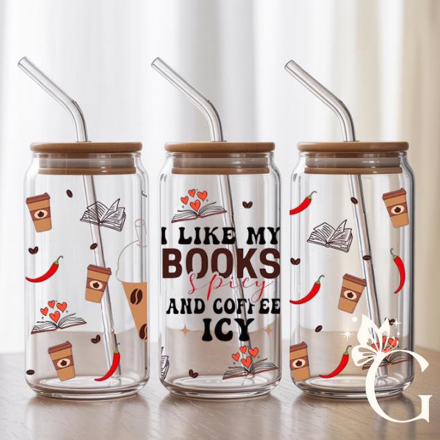 Smutty Book Ice Coffee Glass Cup