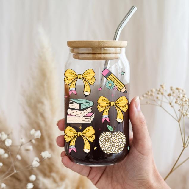 Teacher Glass Iced Coffee Cup