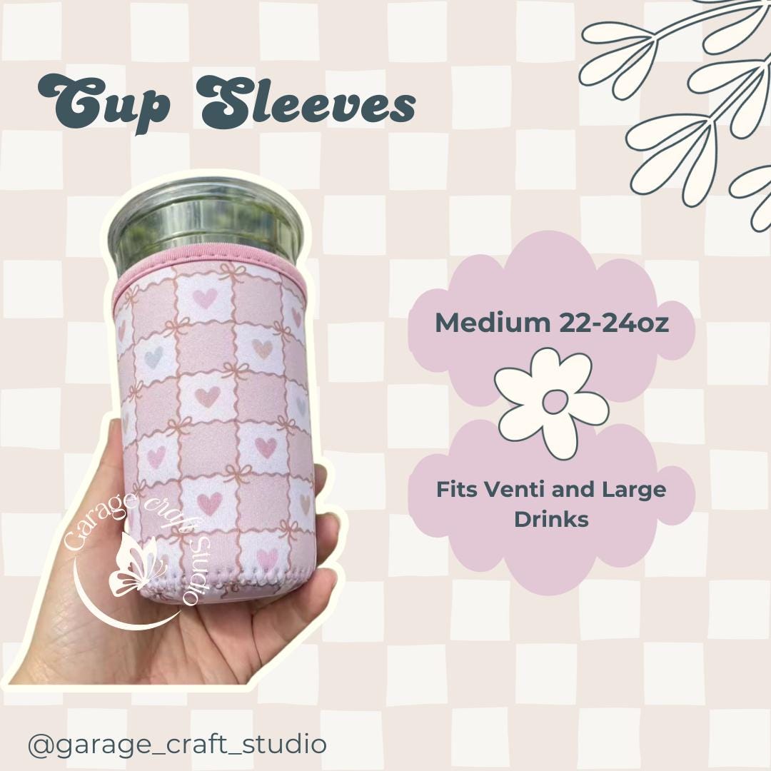 Iced Coffee Cup Sleeve 22oz 24oz Reusable Drink Cozy Magical Park Seashells Cup Holder for Cold Drinks