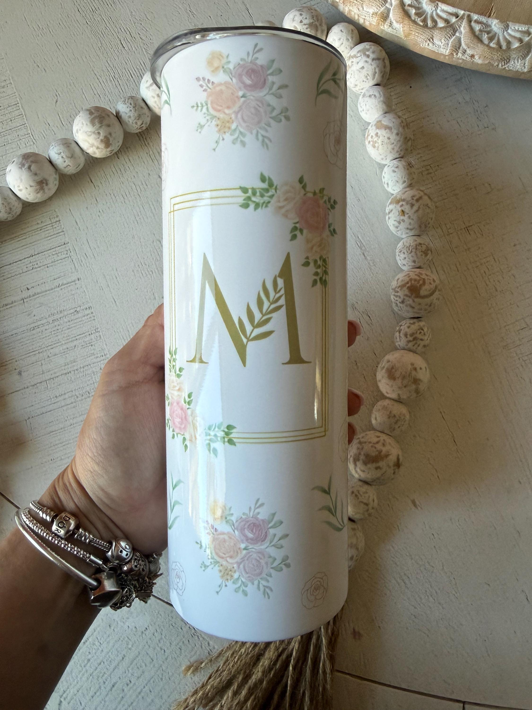 Personalized Floral Skinny Tumbler