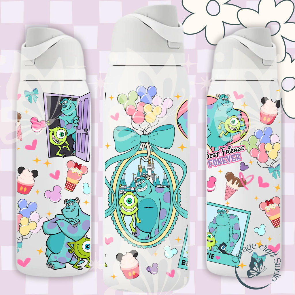 Valentine Tumbler 24oz Flip Top Leakproof Reusable Water Bottle Personalized Everyday Cup Monsters Tumbler Gift Drinkware