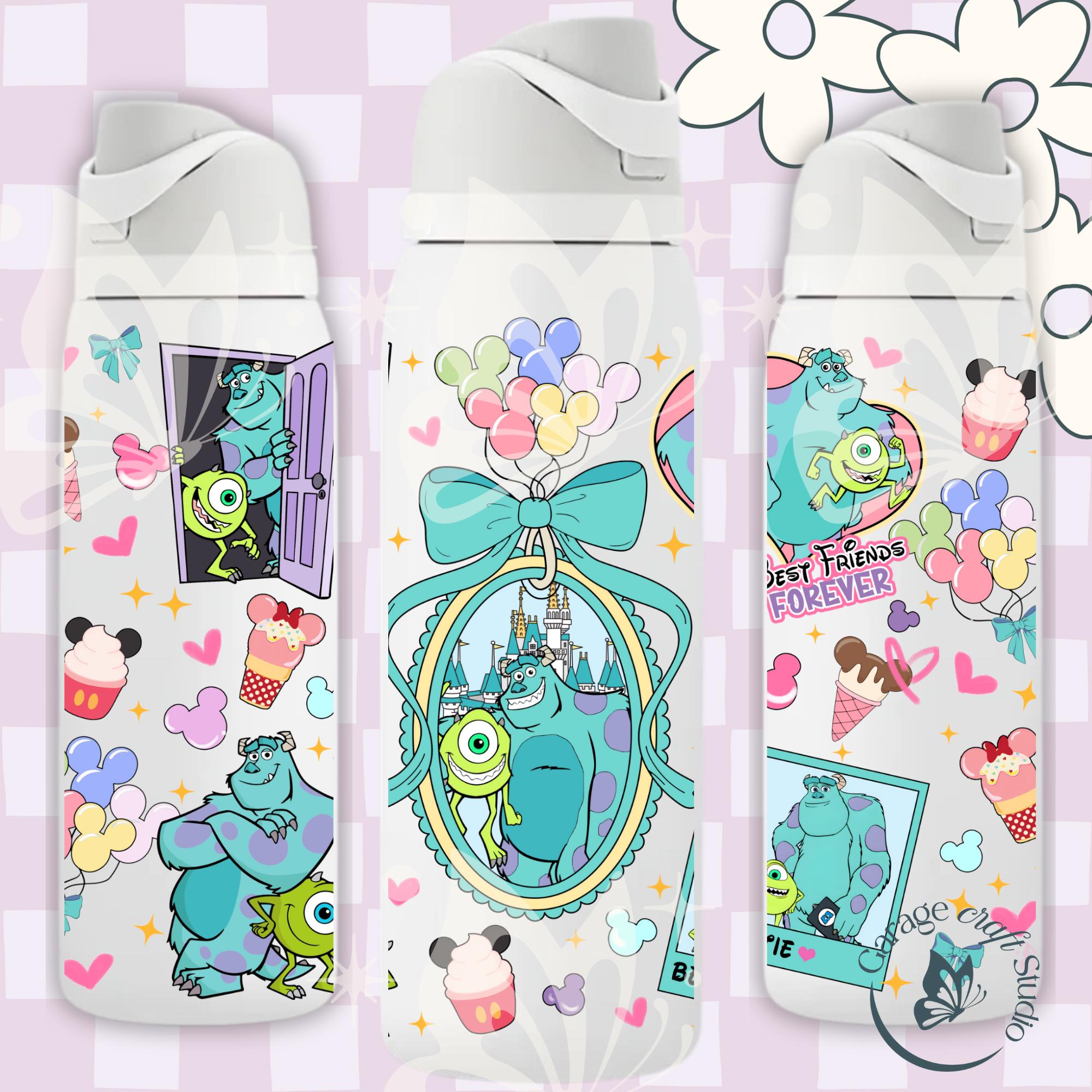 Valentine Tumbler 24oz Flip Top Leakproof Reusable Water Bottle Personalized Everyday Cup Monsters Tumbler Gift Drinkware