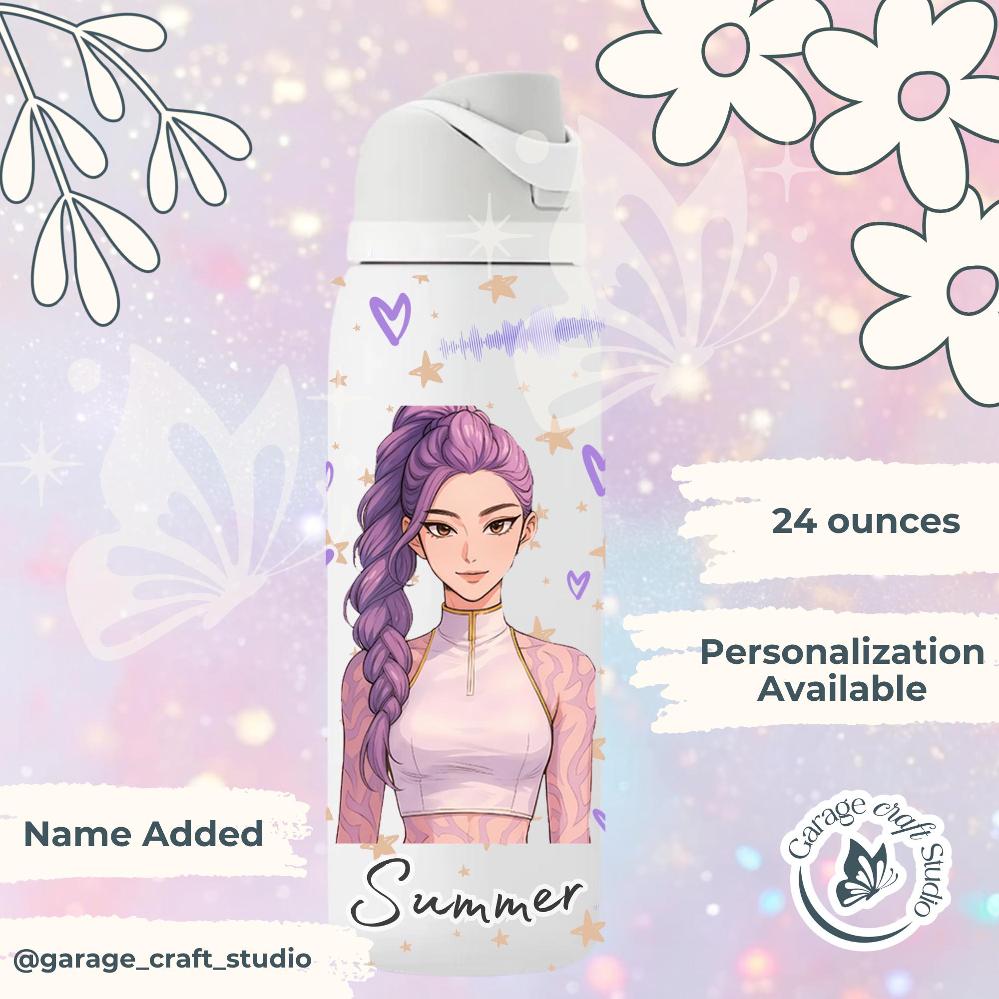 K Pop Tumbler 24oz Flip Top Leakproof Reusable Water Bottle Personalized Everyday Cup Trendy Teen Gift Drinkware