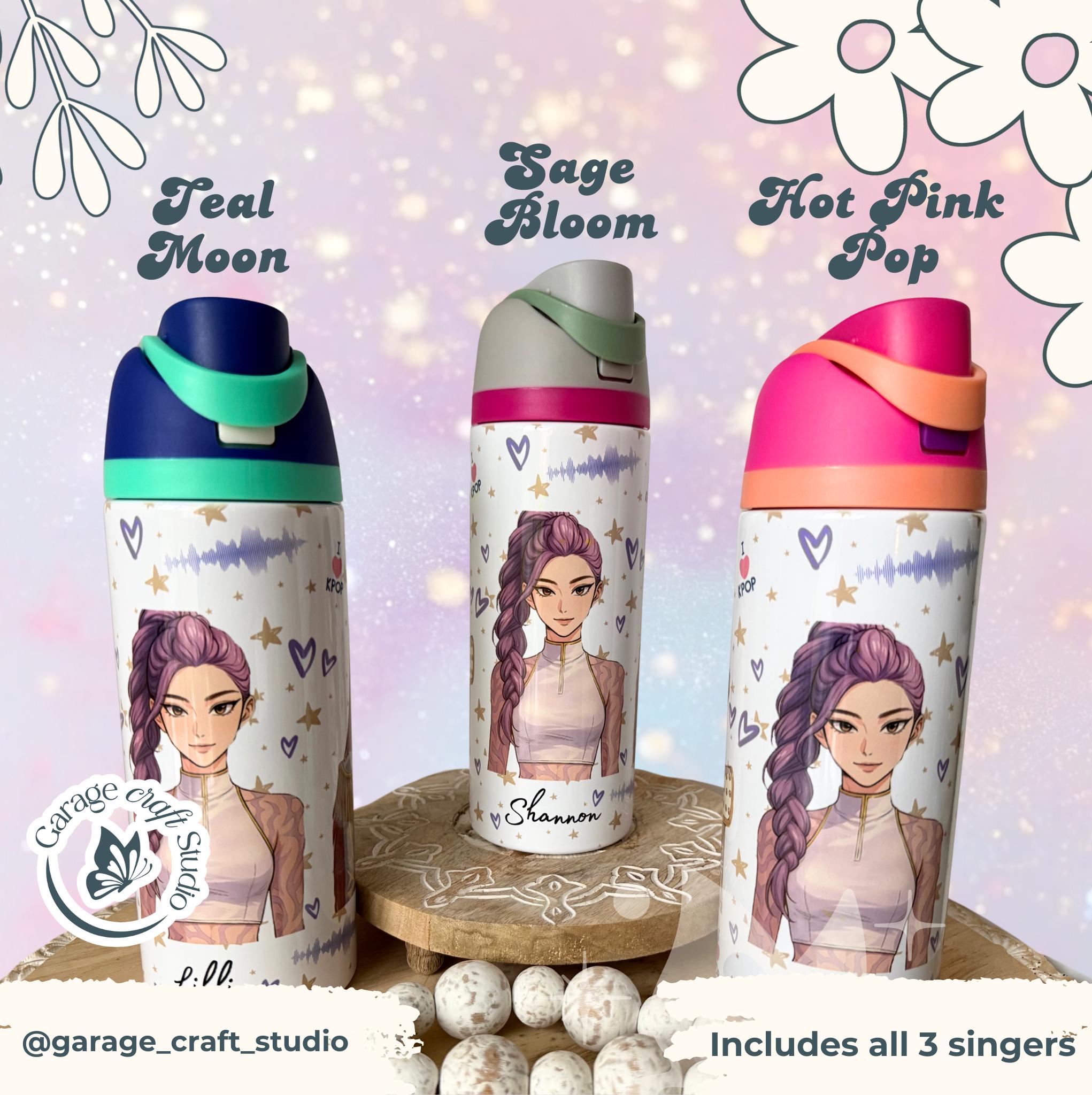 K Pop Tumbler 24oz Flip Top Leakproof Reusable Water Bottle Personalized Everyday Cup Trendy Teen Gift Drinkware