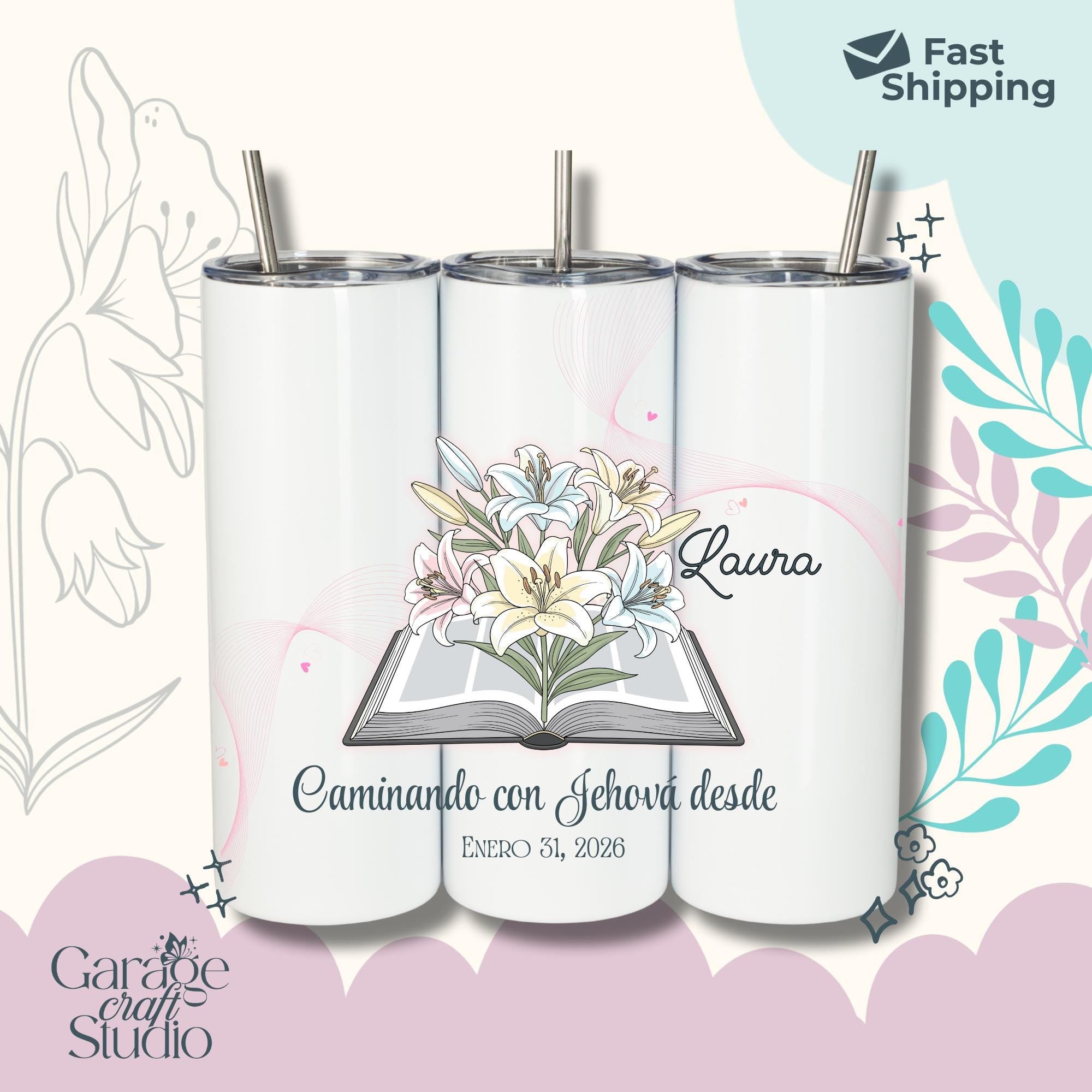 Baptism Best Life Ever Personalized 20oz Tumbler Insulated Travel Mug Stainless Steel Cup JW Gift Jehovah Skinny Tumbler